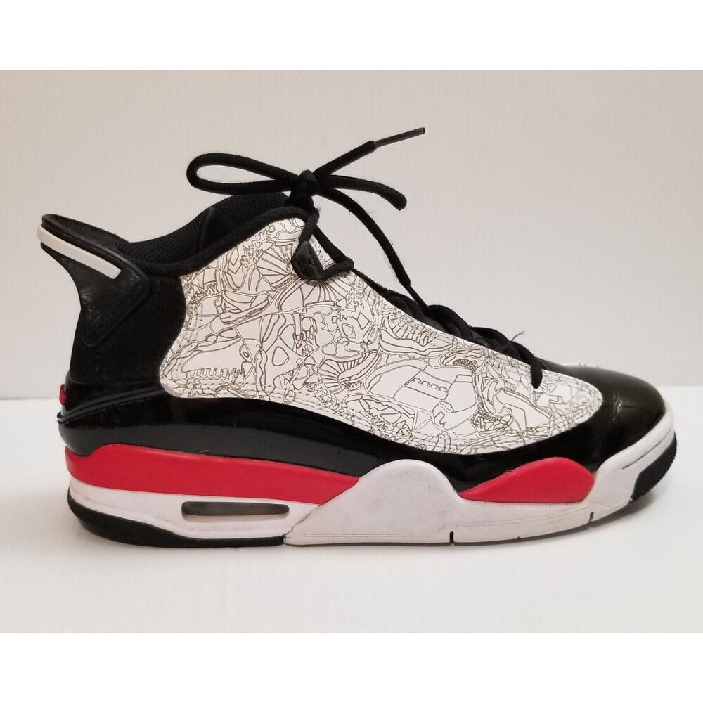 Nike Air Jordan Dub Zero White Fire Red Black Sneakers 311046-162 Mens Sizes 7.5